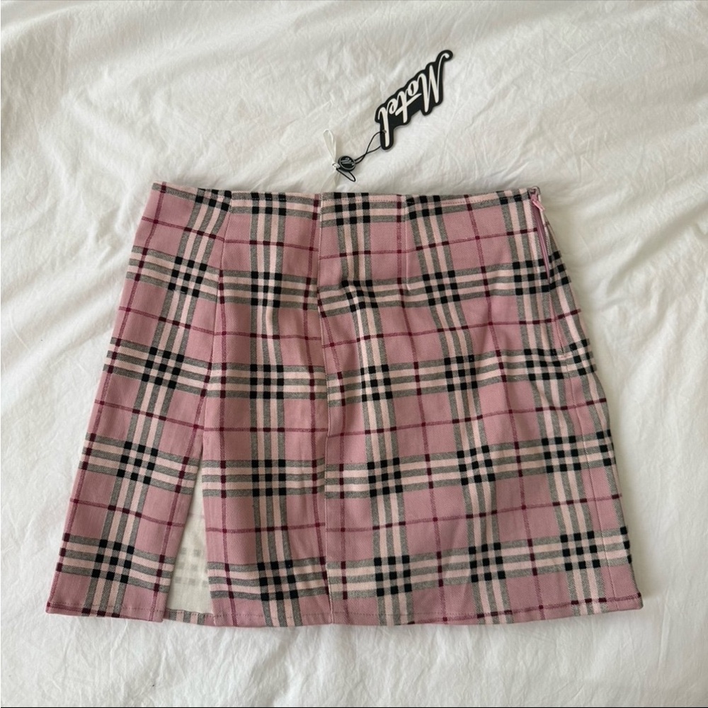 Motel Rocks Pelmet Mini Skirt in Pink Check